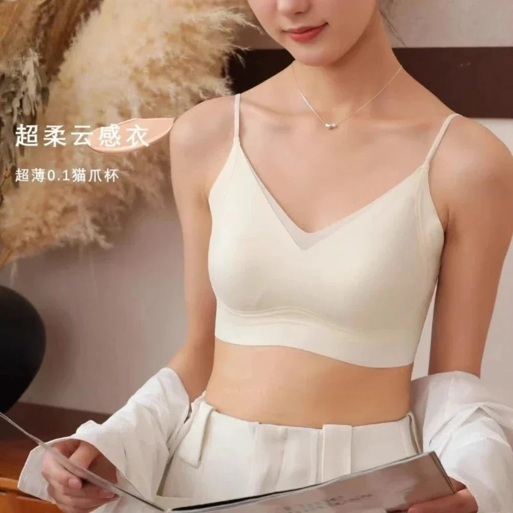 Invisible Minimizer Bra Large Bust Seamless Traceless Underwear Ultra Thin Cup Comfortable Jelly Support Wirefree Beautiful Back