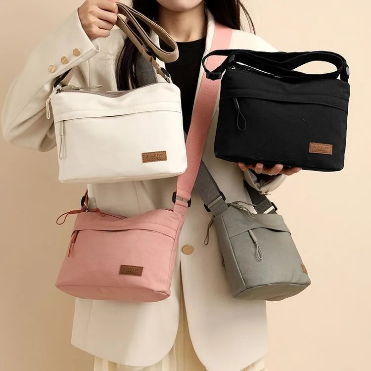 2026 New Women's Minimalist Solid Color Nylon Bag - Multi-functional, Casual, Waterproof & Portable Fashion Crossbody Bag