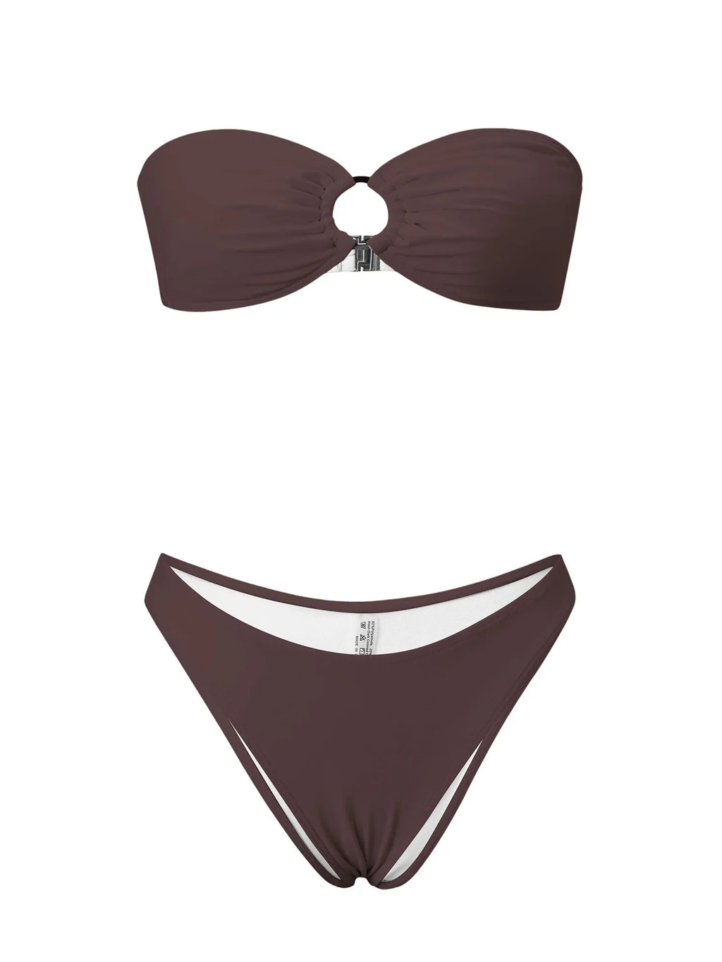 2026 Summer Womens Solid Color Bikini Sets Strapless Bra Tops with Thong Swimsuits 2 Pcs Set Bathing Suits for Beach Pool