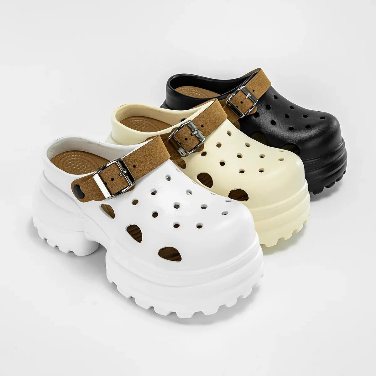 Women Fashion Clogs Indoor Street Slippers 10CM High Heels Sandals Thick Sole Beach Slides Female Leisure Platform Shoes