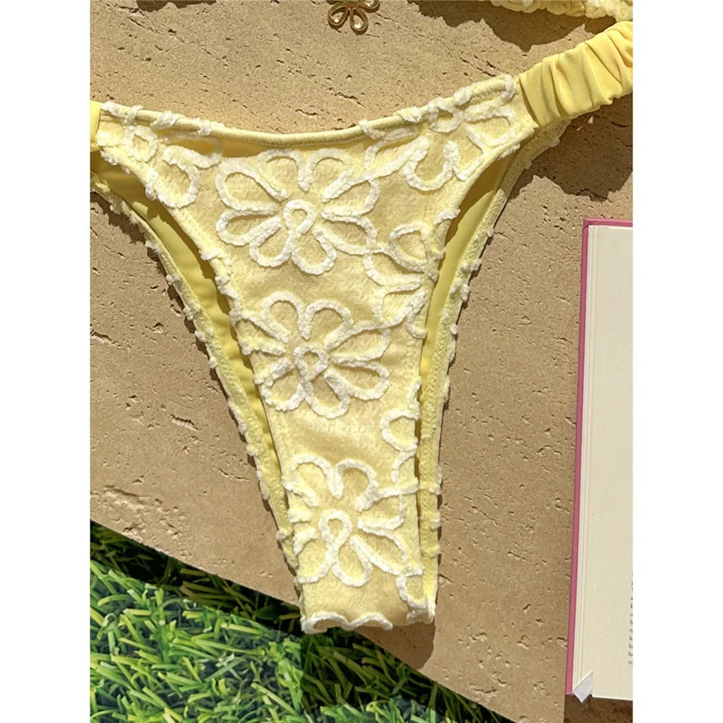 2026 Flower Printed Halter Bikini Women Swimwear Female Swimsuit Two-Pieces Bikini Set Brazilian Bather Bathing Suit Swim V8270