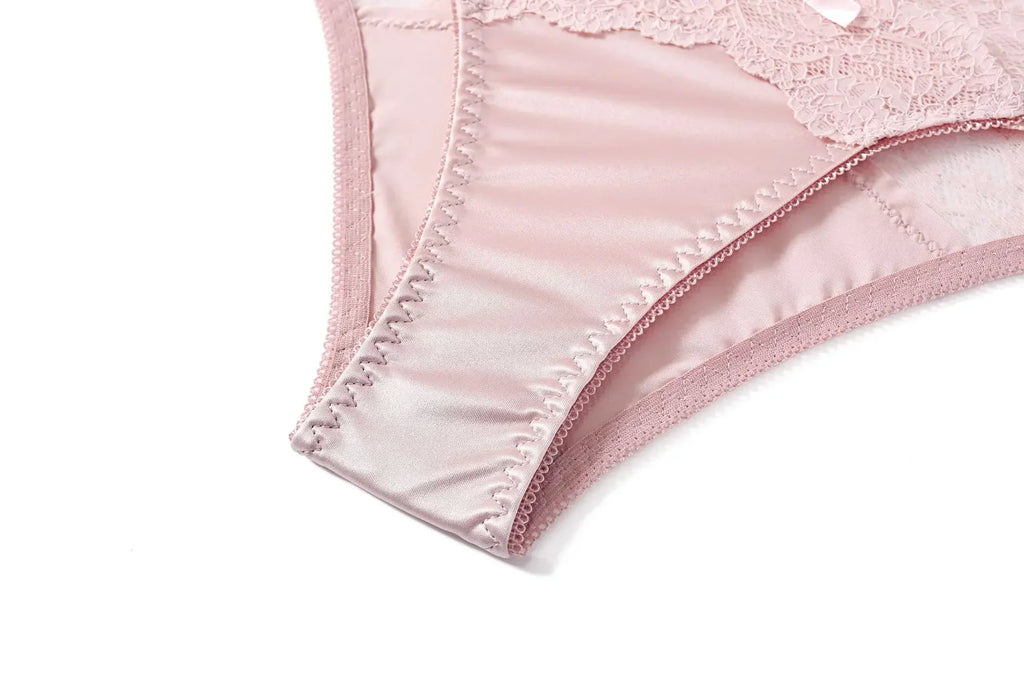 Women's Briefs Satin Lace Sexy Women's Underwear Low Waist Transparent Hollow Out Panties Breathable Soft Seamless Lingerie