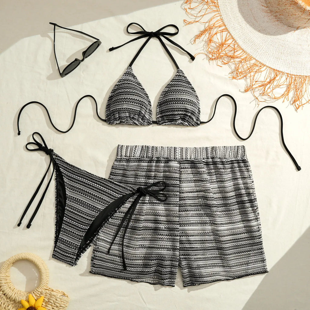 2026 Triangle String Bikinis Women 3 Pieces Swimwear Female Sexy Padded Swimsuit Bathers Bathing Swimming Swim Suit Beachwear