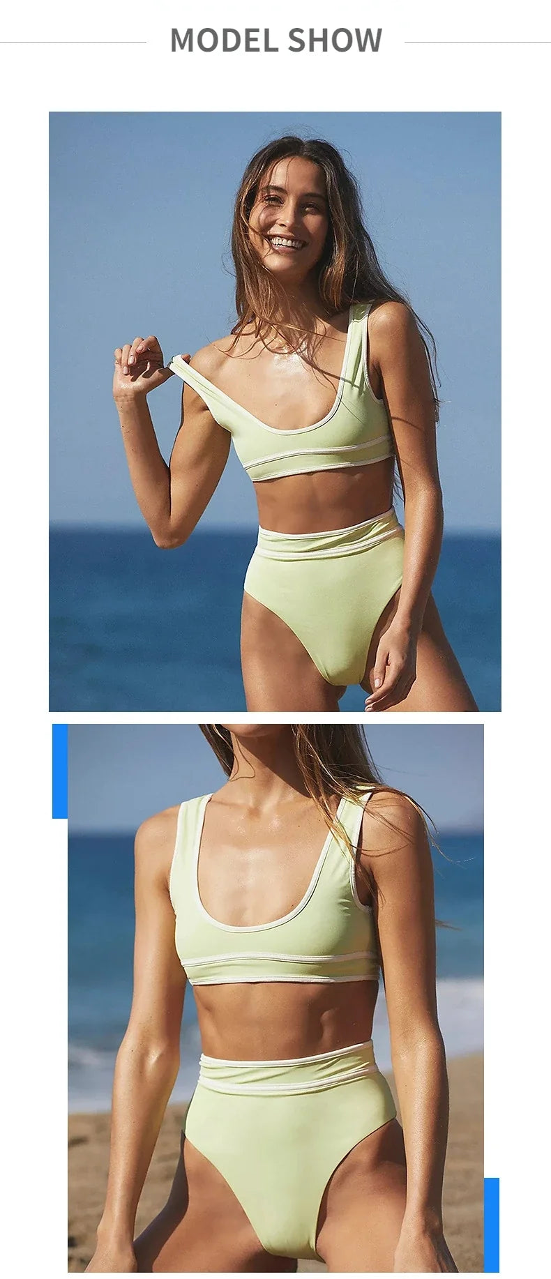 2026 Sexy Sports Bikini Women Push Up Swimwear Swimsuit High Waist Patchwork Solid Bikinis Set Bathing Suit Beach Bikini Female