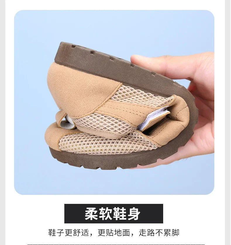 Women's Casual Comfortable Breathable Openwork Mesh Flat Sandals Thin Sole Fashionable Versatile Women's Shoes