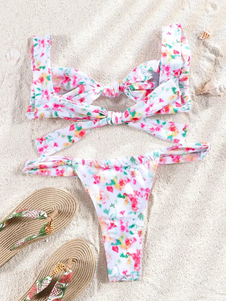 Miyouj Glitter Fabric Bikinis 2026 Sexy Bikini Set Folds Swimsuit Female Halter Bathing Suit Women Swimwear New Beachwear