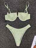 2026 Polka Dot Underwired V-Bar Bikini Women Swimsuit Female Swimwear Two Pieces Bikini Set Push Up Bather Bathing Suit Swim