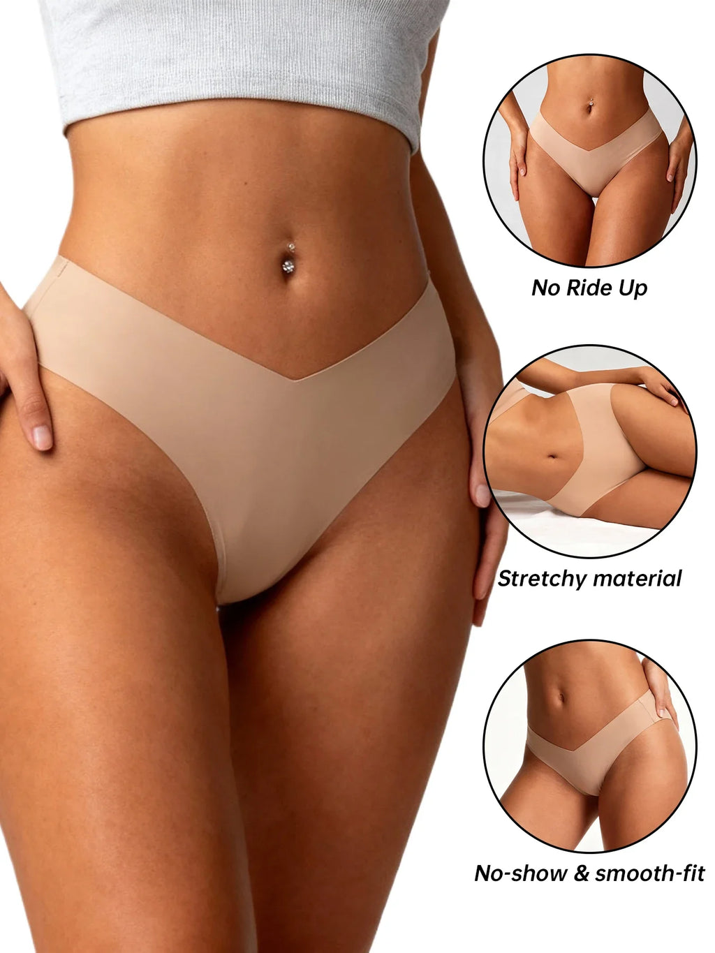 7PCS/Set Women High Waist Seamless Underwear Breathable Comfort Briefs S-2XL