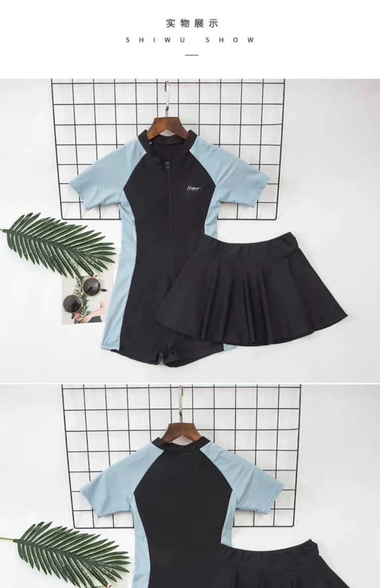 New Summer High-end Sports Style Hot Spring Swimsuit One-piece Sports Boxer Shorts Western-style Swimsuit