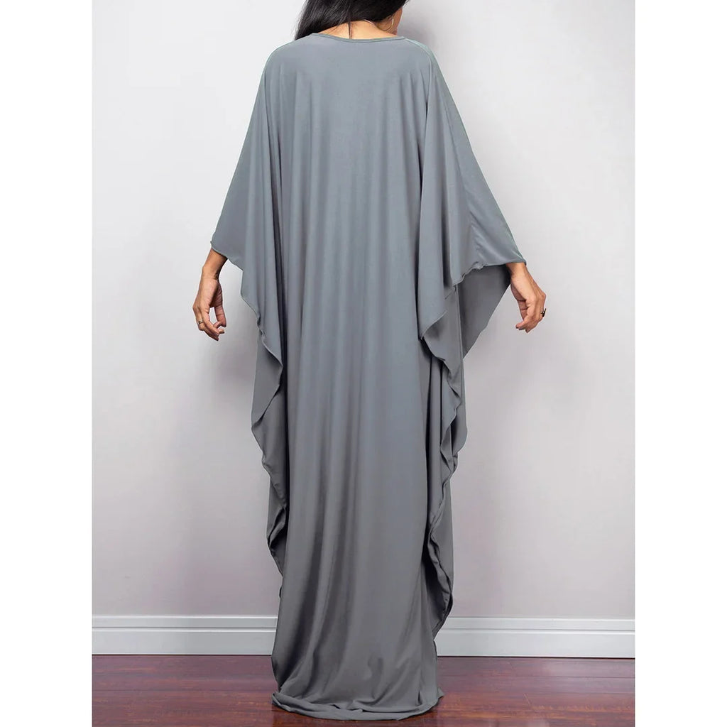 Greek Goddess Long Dress Batwing Sleeve Tunic Beach Cover Up Cover-ups Beach Dress Beach Wear Beachwear Kaftan Maxi Dress V4427