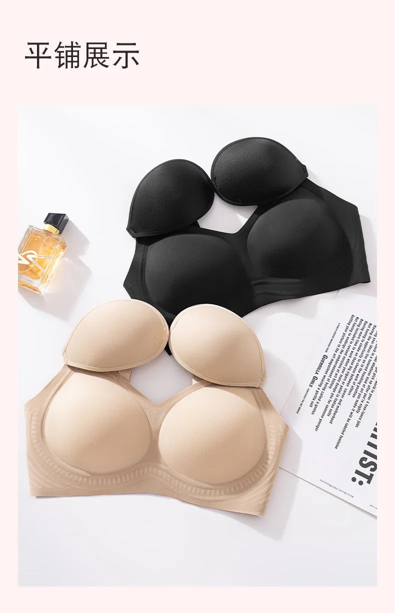 Push Up Bra for Small Bust – Seamless Wirefree Bralette with Cross Back, Soft Support Lift & Anti-Sagging Comfort Invisible Wear