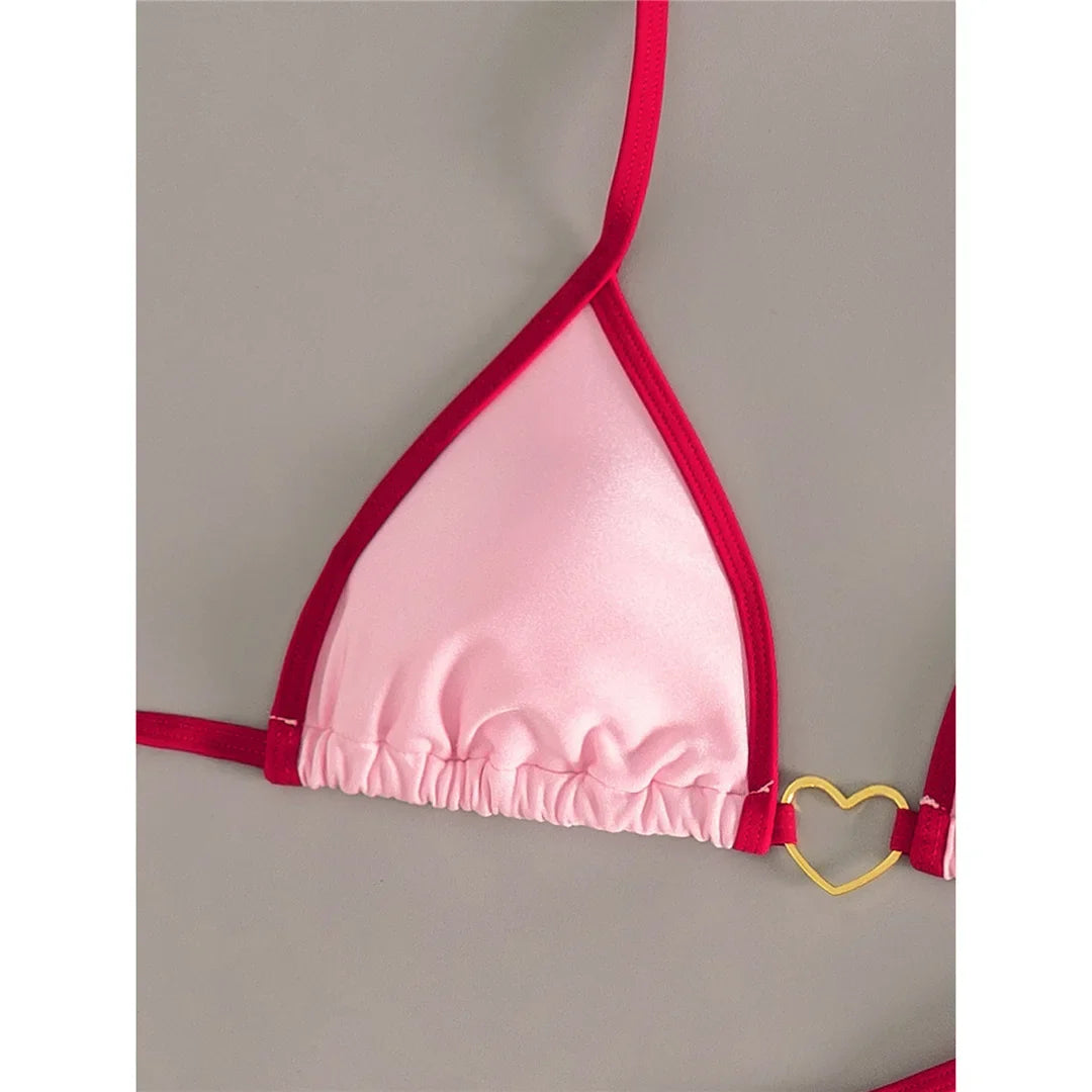 XS - L Halter Mini Micro Thong Bikini Women Swimwear Female Swimsuit Two-Pieces Bikini Set Padded Bather Bathing Suit Swim V7595