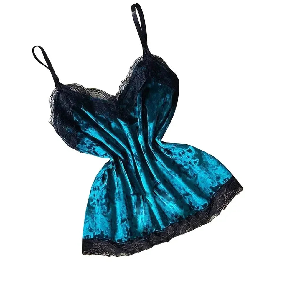 Summer Lace Sleepwear Sexy Satin Pajamas Set Women Nightshirt 2 Pieces Crop Tops and Shorts Set Homewear Loungewear