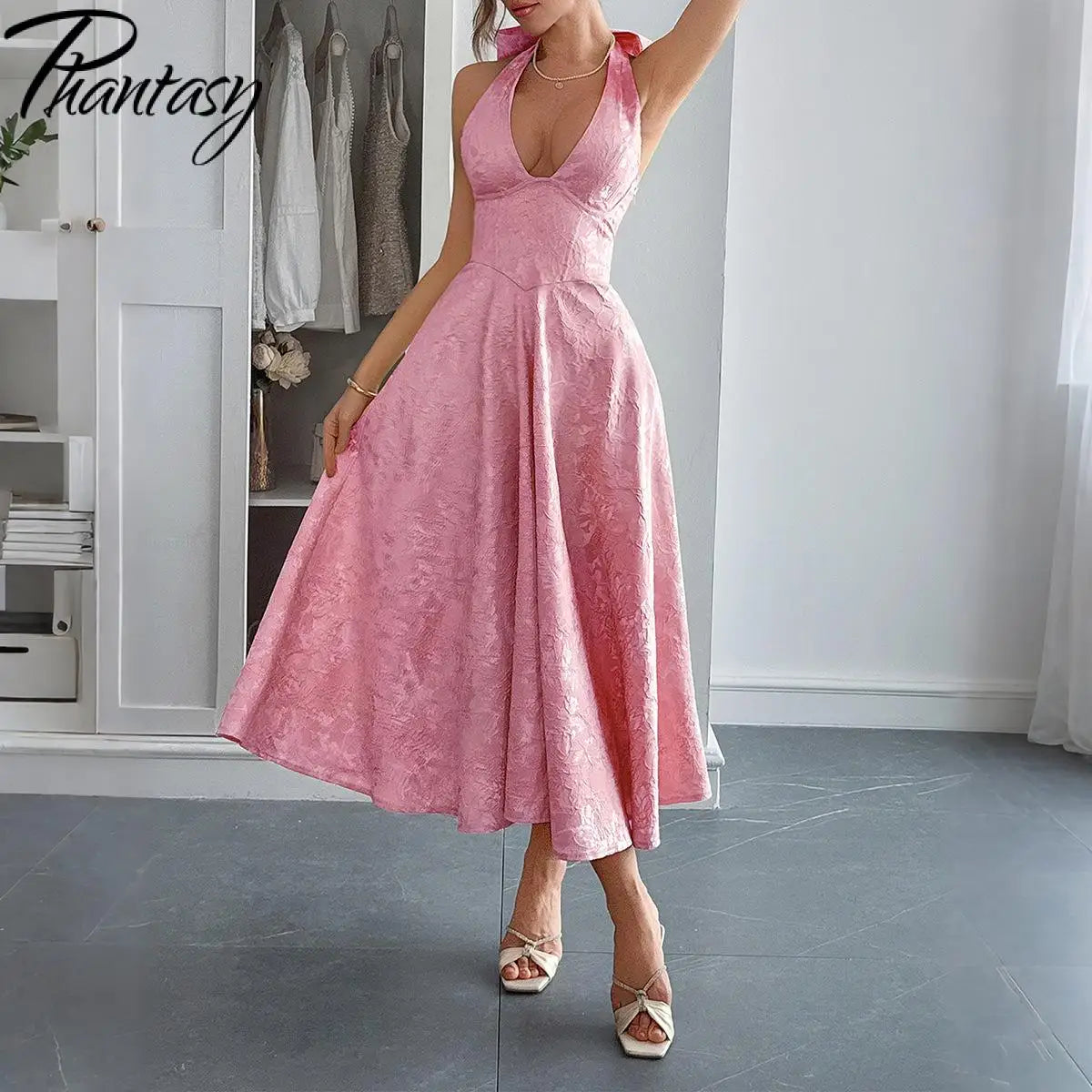 White Jacquard Backless Bow Evening Party Dress Women Robes Backless Elegant Sexy Dress Bodycon Long Summer Dress Vestidos