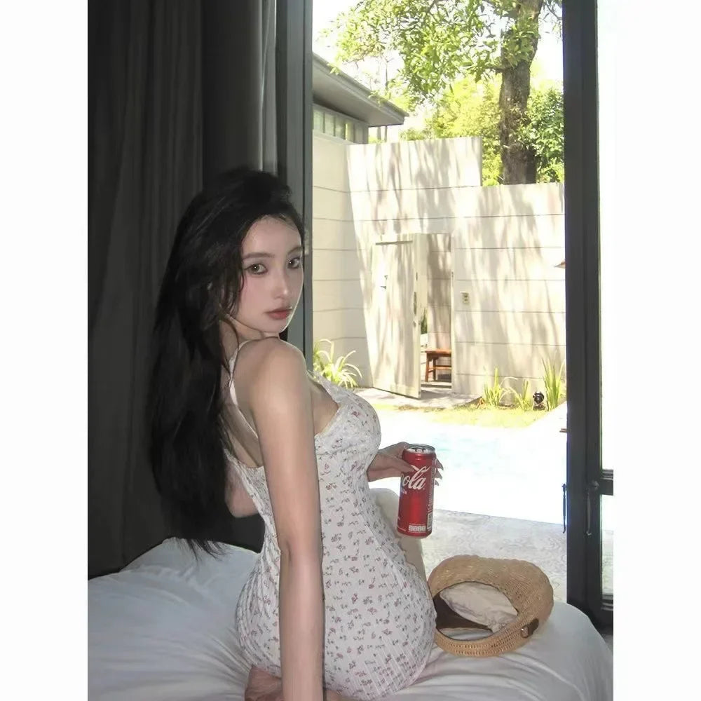 Summer Onesies Women Underwear Sexy Floral Print Bodysuit Lace Trim Sleeveless Slim Fit Jumpsuit Romper Nightwear Lingerie
