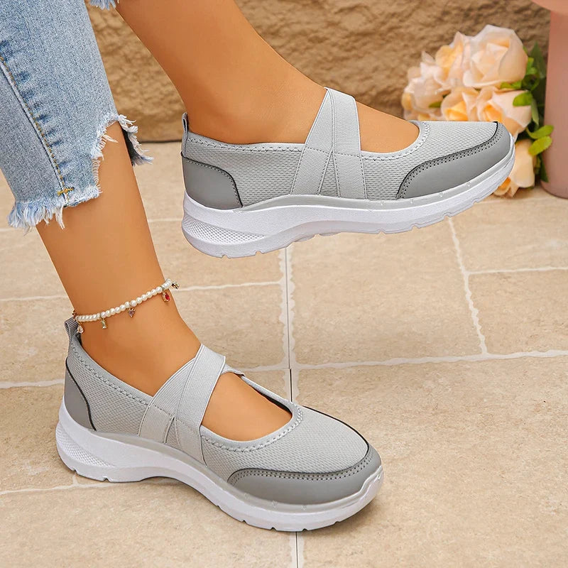Spring Summer Breathable Flats Women Plus Size 43 Slip On Platform Sneakers Woman Comfortable Soft Non Slip Casual Shoes Female