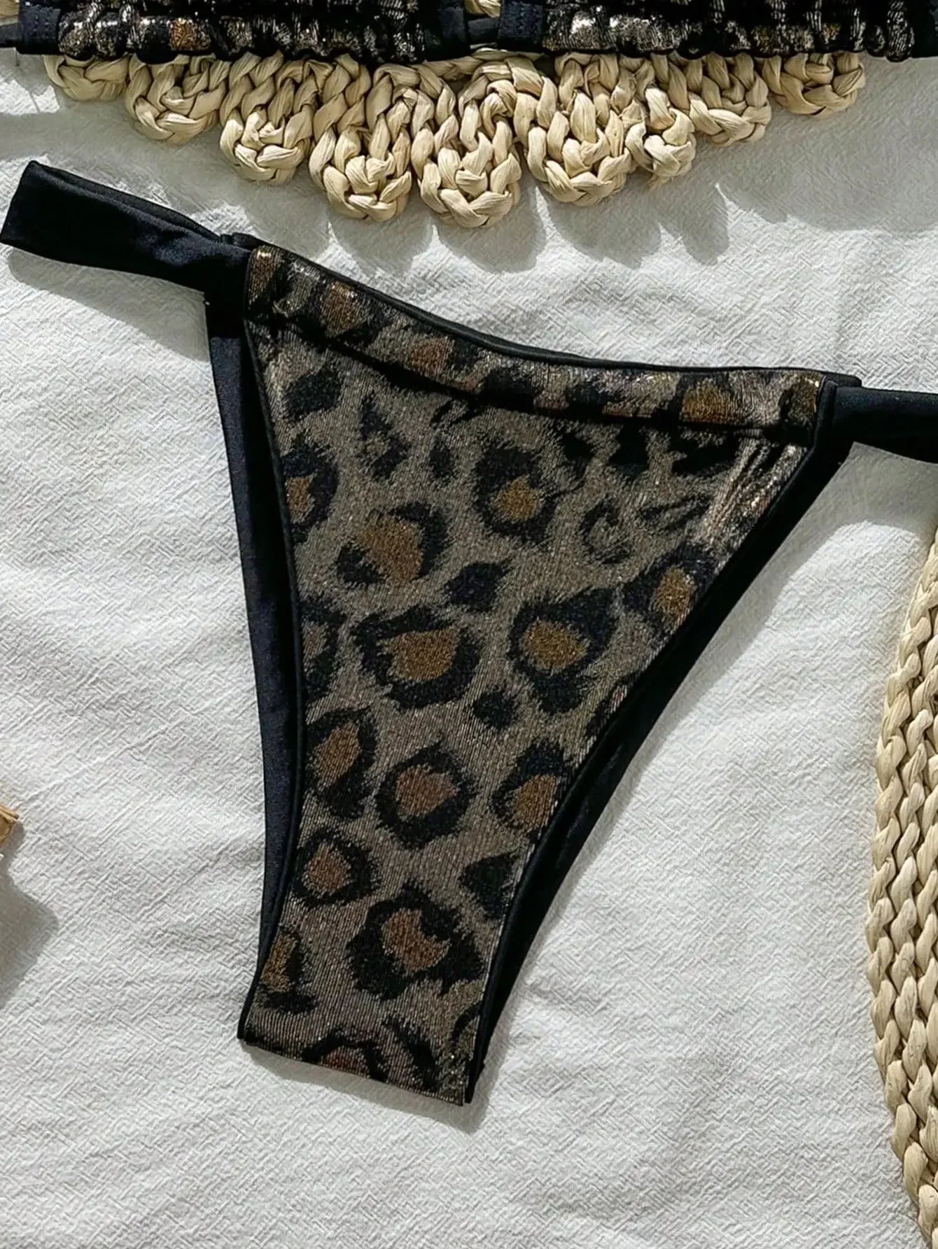 Shiny Brozing Wine Leopard Print Bikini Women Sexy Push Up Bra Pleate Triangle Swimsuit 2026 Beach Bathing Suit Holiday Swimwear