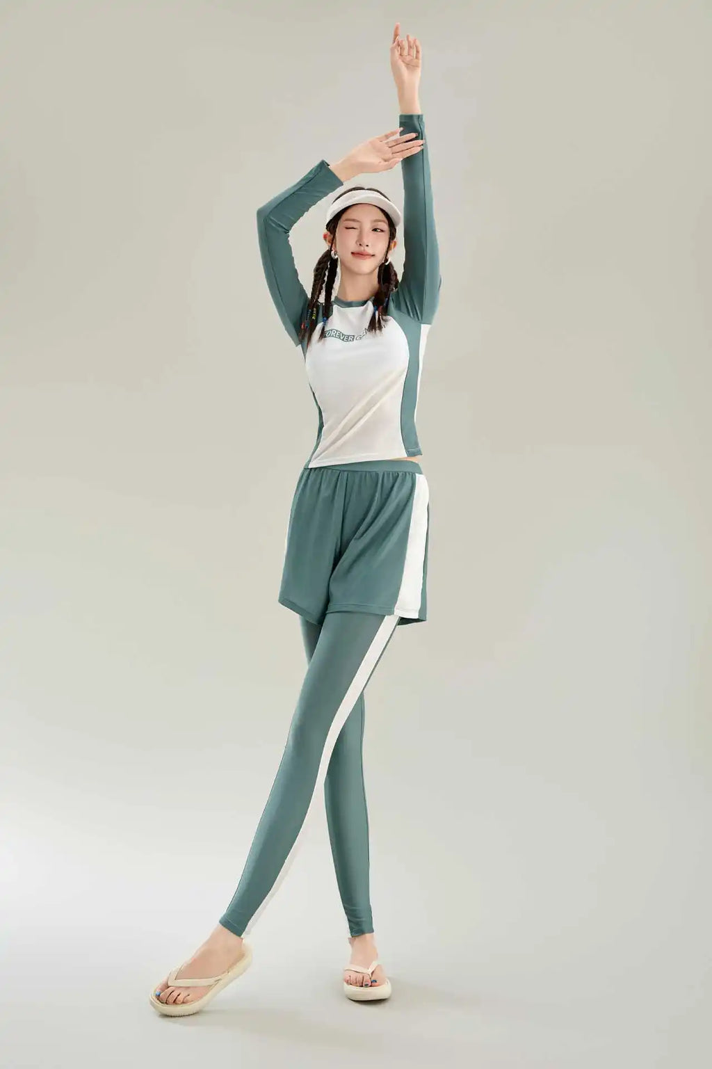 New Swimsuit with High-end Feel Sports Split Two-piece Set, Conservative Slimming, Flat Corner Pants, Hot Spring Swimsuit