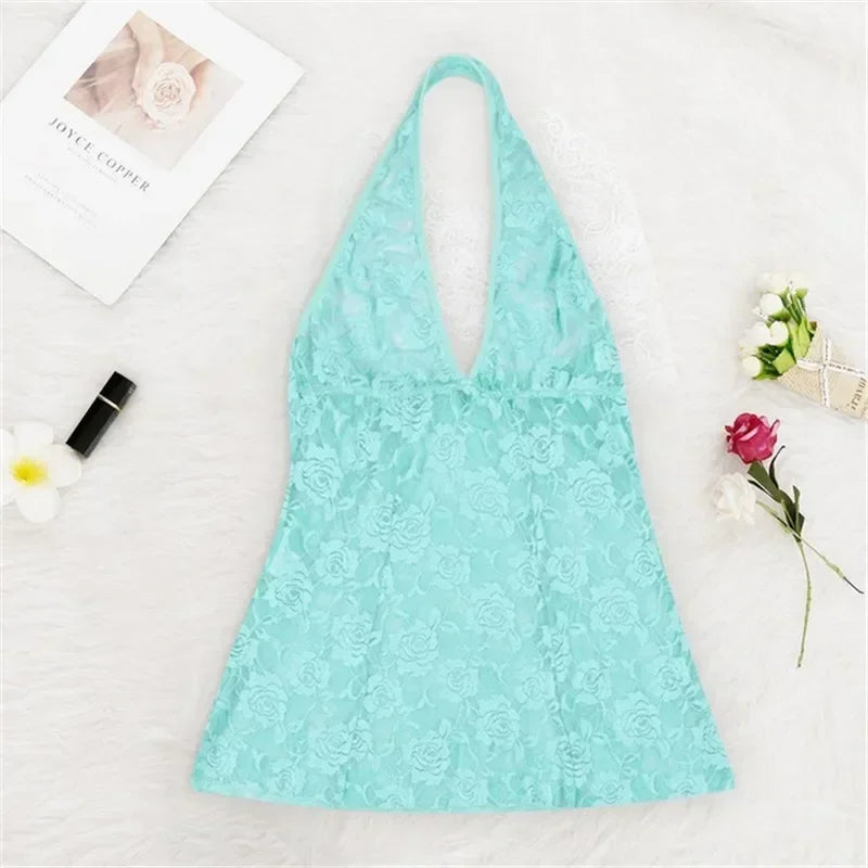 Women's Nighties Summer Lace Nightdress Underwear Sexy Lingerie Nightgown Female Underwear Dress Panties Sleepwear