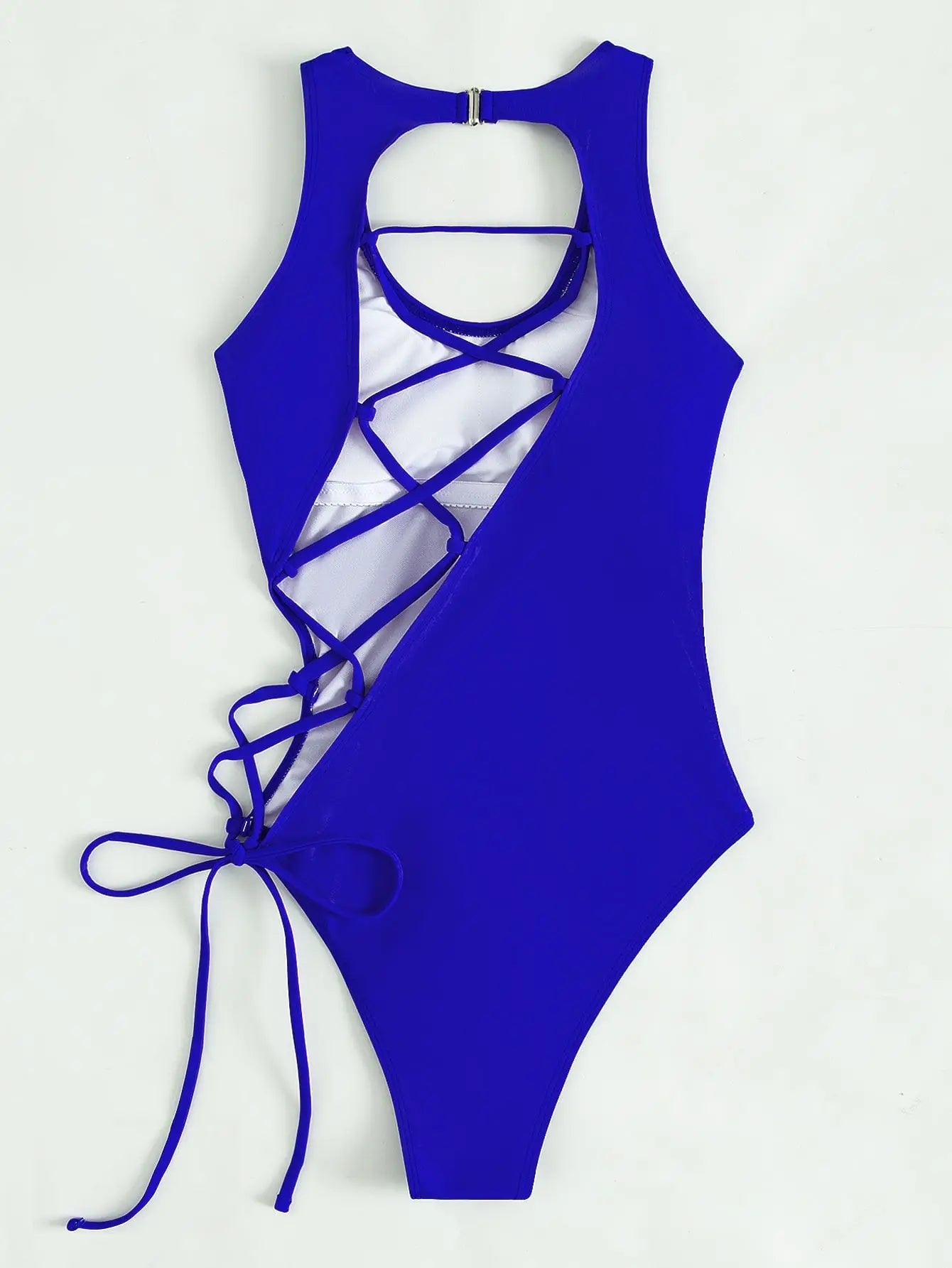 2026 Print Lace Up Back Swimsuit One Piece Solid Swimwear Women Bathing Swimming Suit Female Padded Summer Beachwear Bodysuit