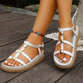 Women Summer Sandals Casual  Straps Sole Lightweight Elastic Back Strap Girls Sandals
