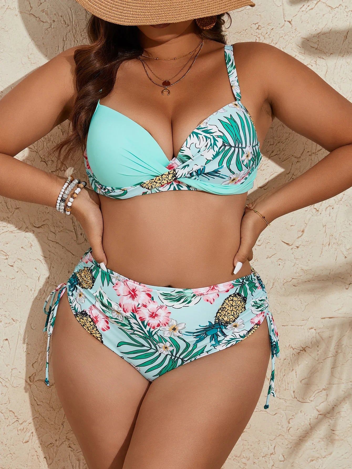 2026 Large Plus Big Size Swimsuit Women Floral Push Up Bikinis High Waist Strappy Swimwear Female Bathing Swimming Swim Suit 5XL