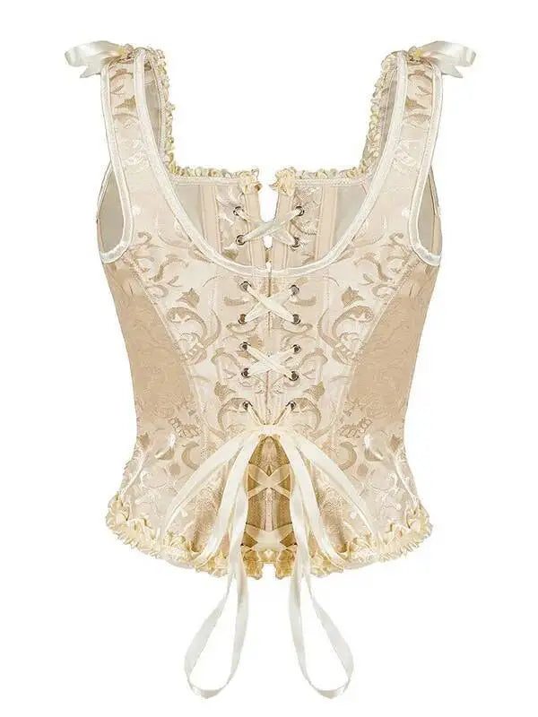 Elegant Corset With Lace Straps Bridal Gown Corset Sexy Lace Slim Top Hollow Out Pure Desire Charming Top Fashion Beautiful ZD8Z