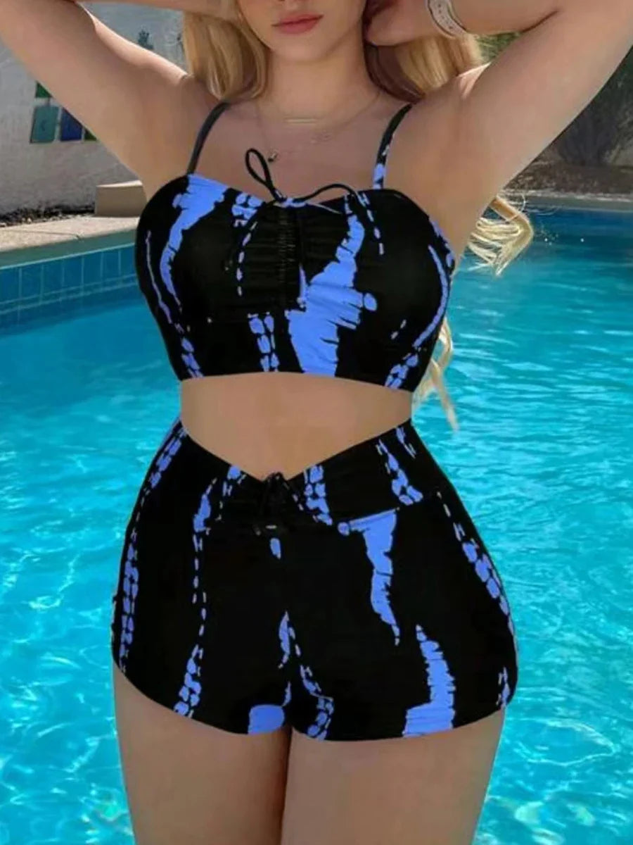 2026 Print String Bikini Swimsuit Women High Waist Shorts Swimwear Female Bathers Bathing Swimming Swim Suit Beachwear