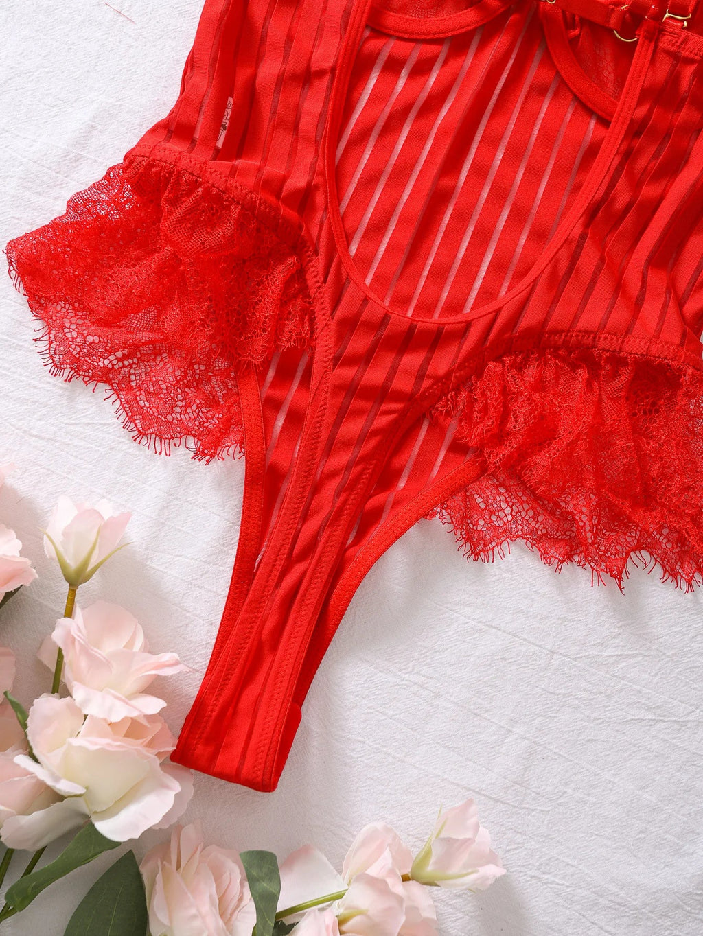 Fashionable New Sexy Lace Spliced Flower Embroidery Mesh Backless Deep V Suspenders Sleeveless Bodysuits Charming Casual H2F1