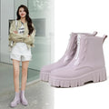 Women Thick Soled Rain Boots Non-Slip Fashion Outdoor Wear-resistant Rubber Waterproof Shoes Women Jelly Soft Soled Rain Boots