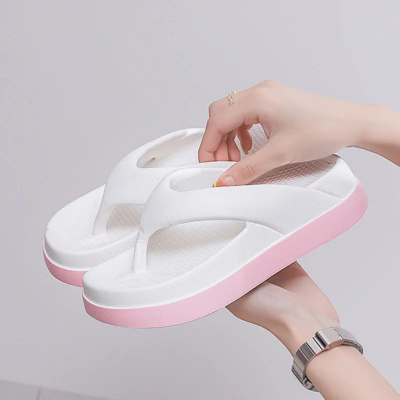 Woman Beach Flip Flops Fashion Summer Shoes 2025 Trend Girls Platform Sandals Soft EVA Non-slip Female Indoor Outdoor Slippers