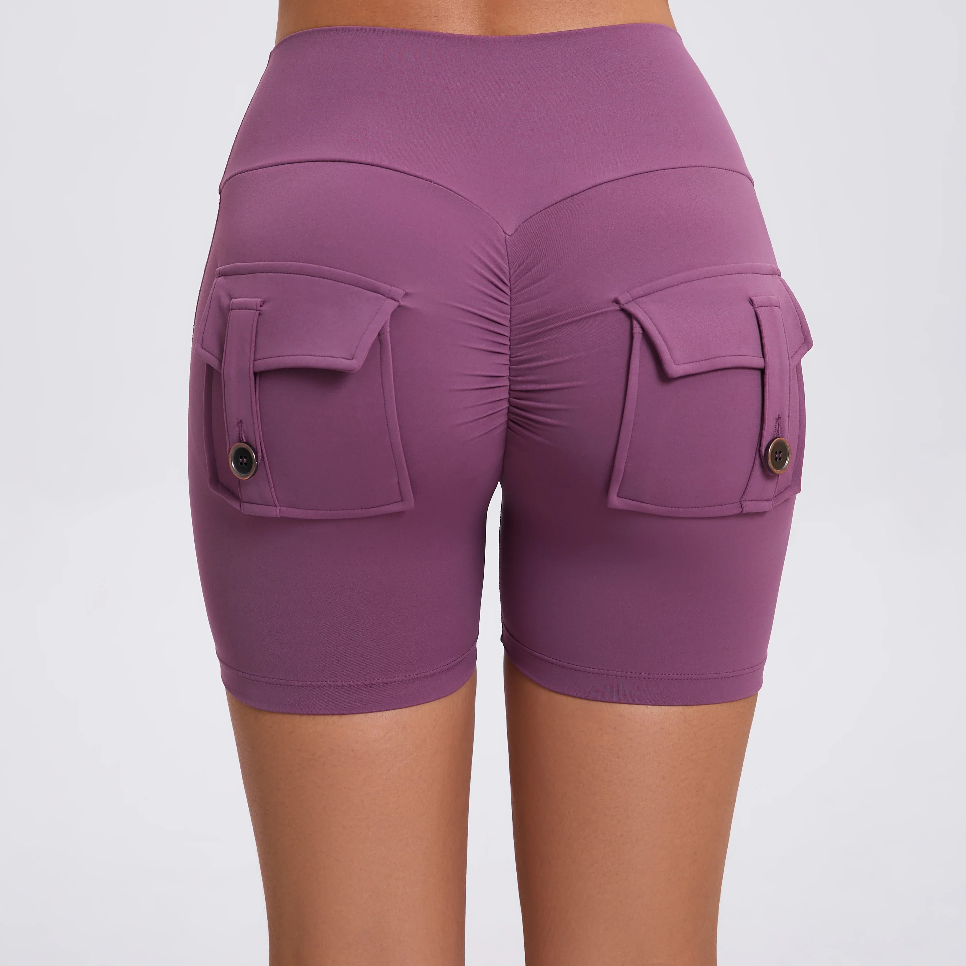 Peach Butt Fitness Shorts Women's Exercise Three-Quarter Pants Cargo Air Dry Pocket Yoga Tight Lift Summer