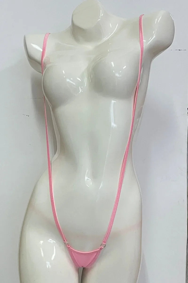 DEKA Bikini  Women Transparent Swimwear See Through Bodysuit Sheer Erotic Lingerie One Piece Swimwear Halter Backless G-string