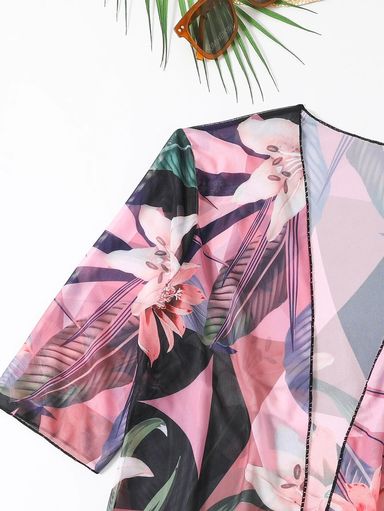 3 Pieces High Waist Bikinis 2026 Women Printed Swimwear Female Bandeau Swimsuit With Kimono Bathers Swimming Bathing Swim Suit