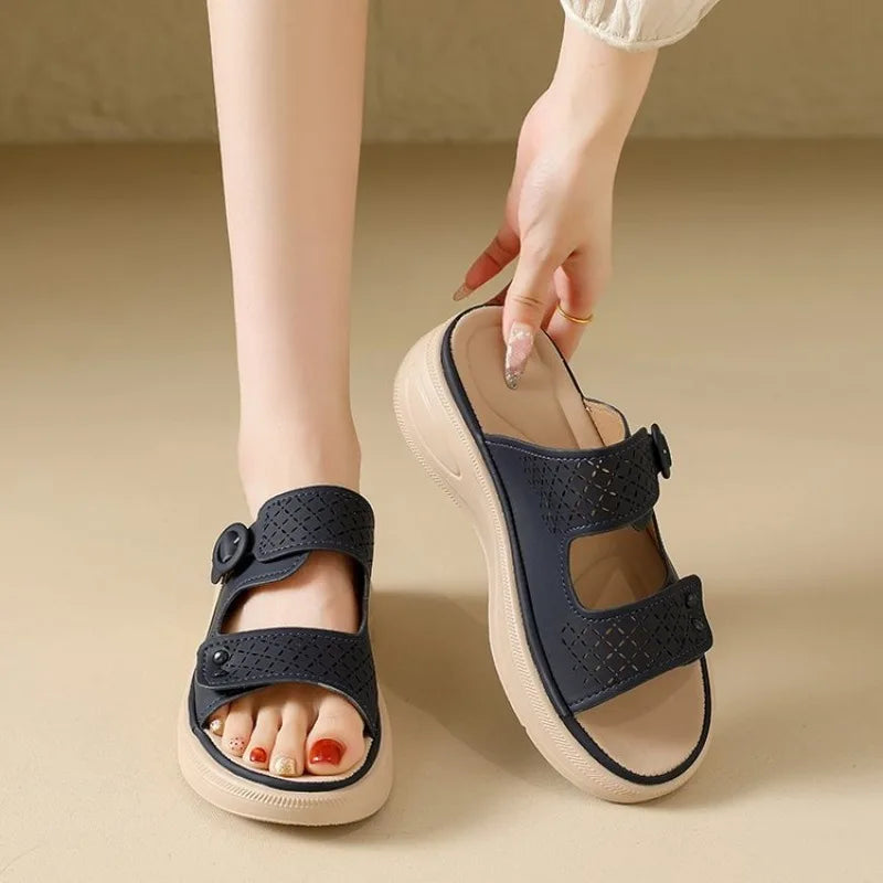Wedge Sexy Comfortable Non-slip Women's Slippers 2026 Summer Fashion New Lightweight Elegant Outside Women's Platform Slippers