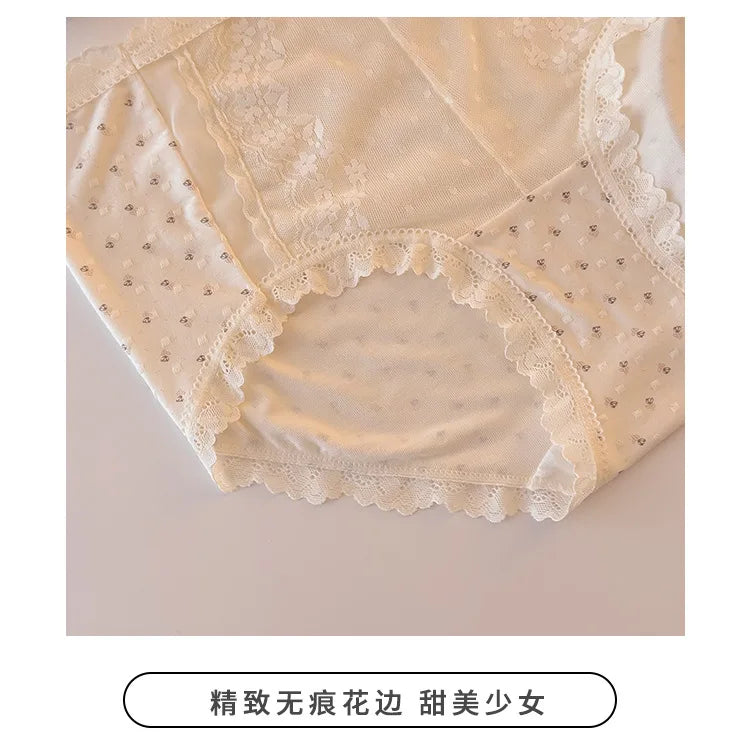 Girls' comfortable underwear cotton inseam mid-waist briefs for women