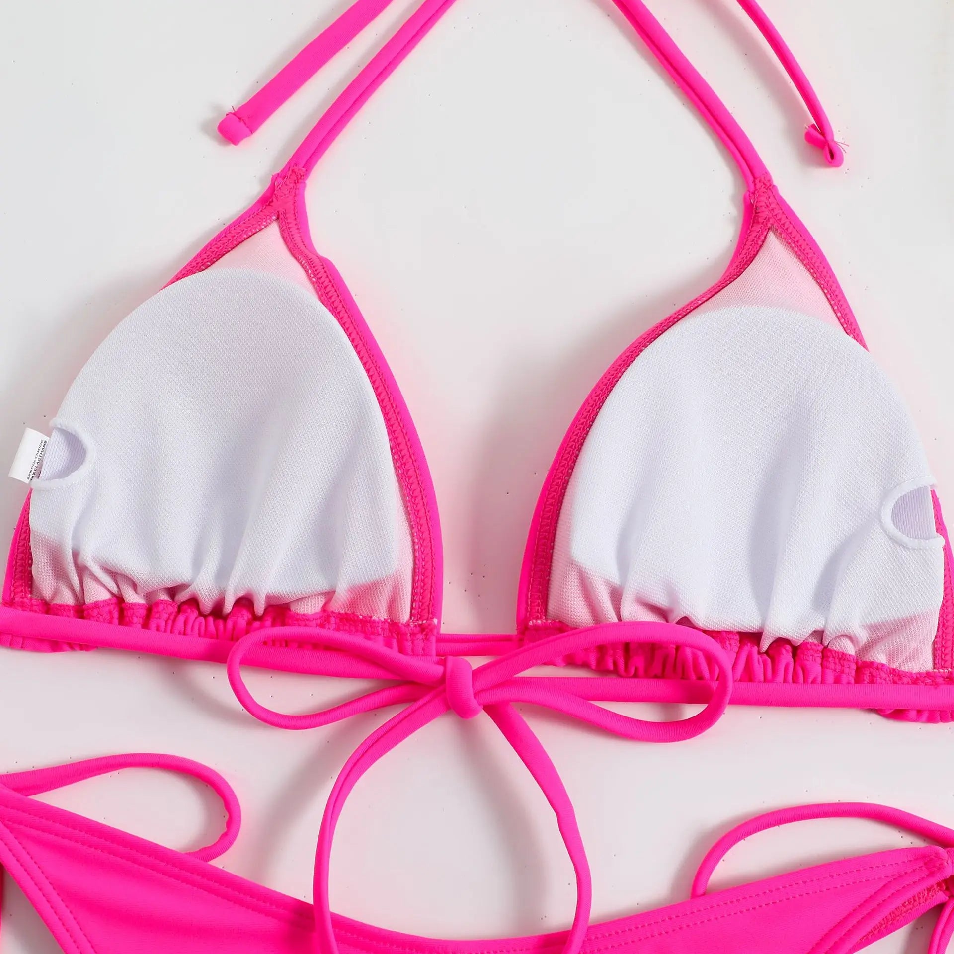 Sexy Brown Bikini 2026 Women Solid Red Halter Push Up Bra Tie Side Triangle Swimsuit Summer Bathing Suit Lace Up Micro Swimwear