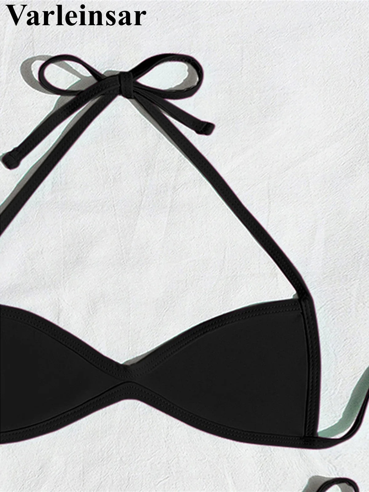 XS - L Halter High Leg Cut Bikini Female Swimsuit Women Swimwear Two-Pieces Bikini Set Strappy Bather Bathing Suit Swim V8276