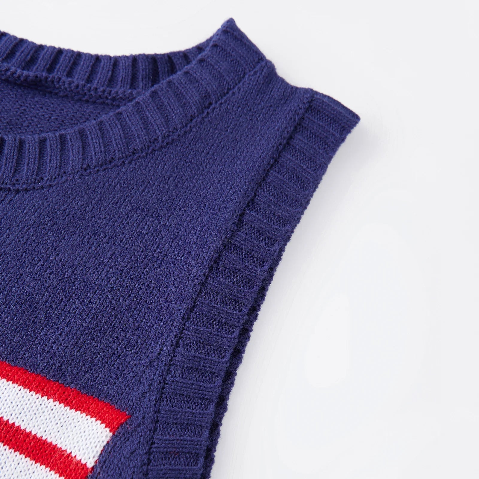 Women's 4th of July Knitted Vest Spring Summer Sleeveless Round Neck Flag Print Casual Party Tank Tops