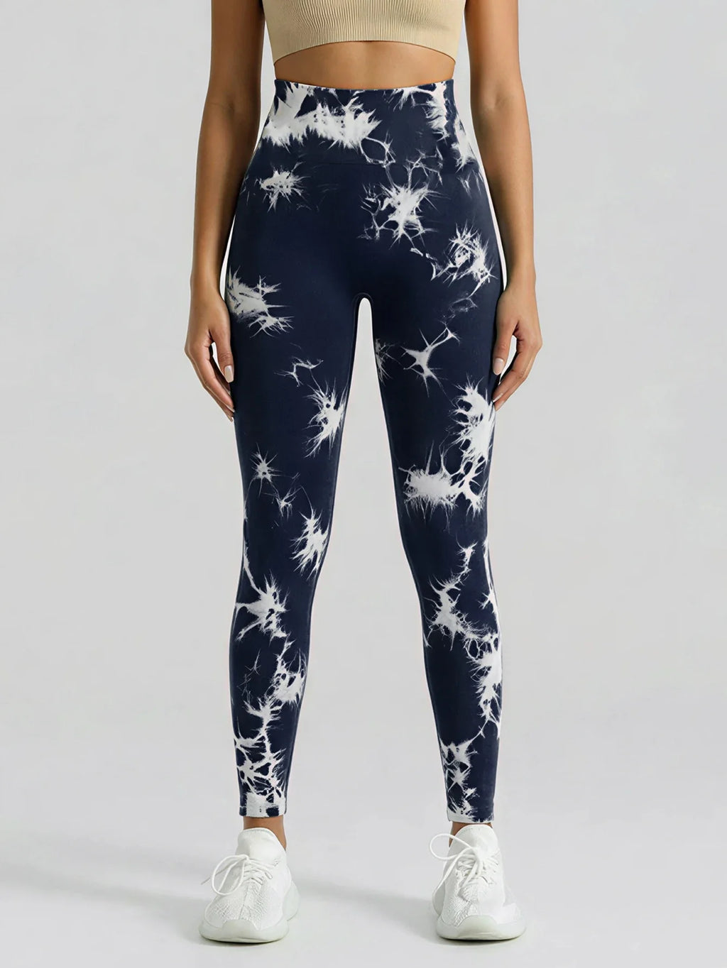 Boho Tie Dye High Waist Knit Elastic Fitness Yoga Tights Butt Lifting Workout Pants for Women