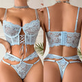 Bra Brief Sets Female Transparent Sexy Romantic Lingerie Black Lace Underwear Flowers Sensual See Through Erotic Sets