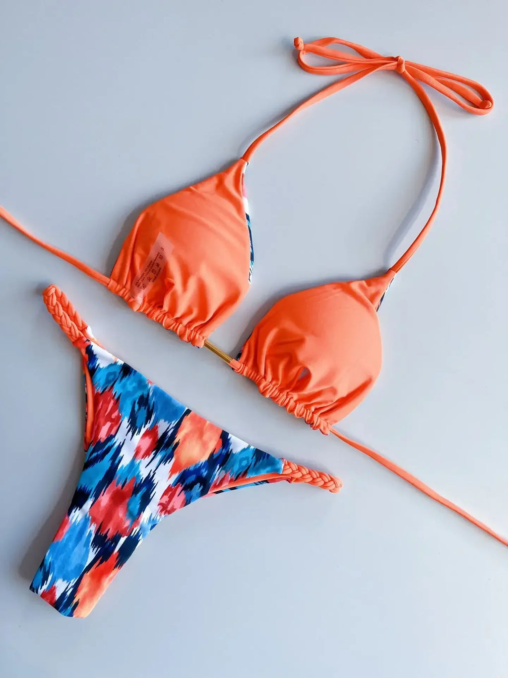 Leopard Halter Scrunch Butt Micro Thong Bikini Women Swimwear Female Swimsuit Two-pieces Bikini Set Bather Bathing Suit Swim