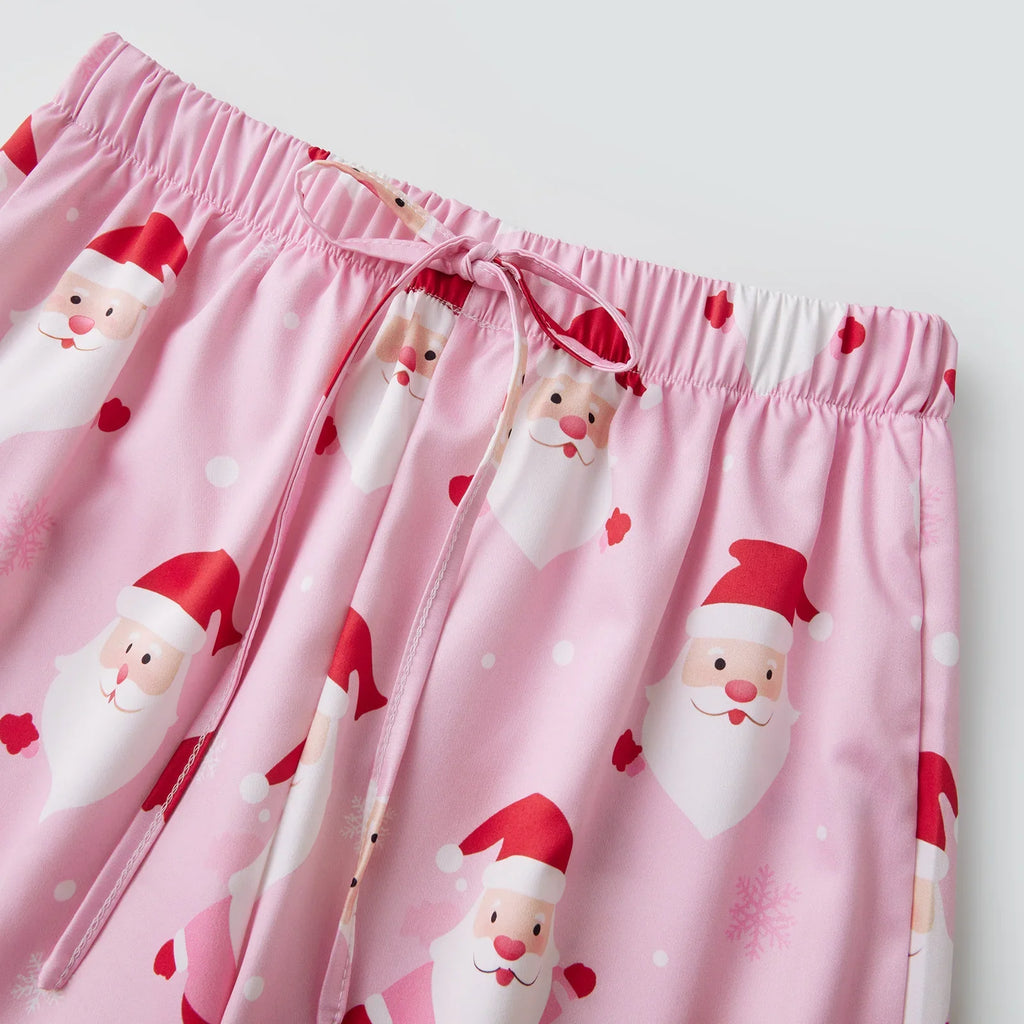 Women’s 2025 Christmas Pajamas Set Long Sleeve Oversized Button Down Shirt and Long Pants Two Pieces Loungewear