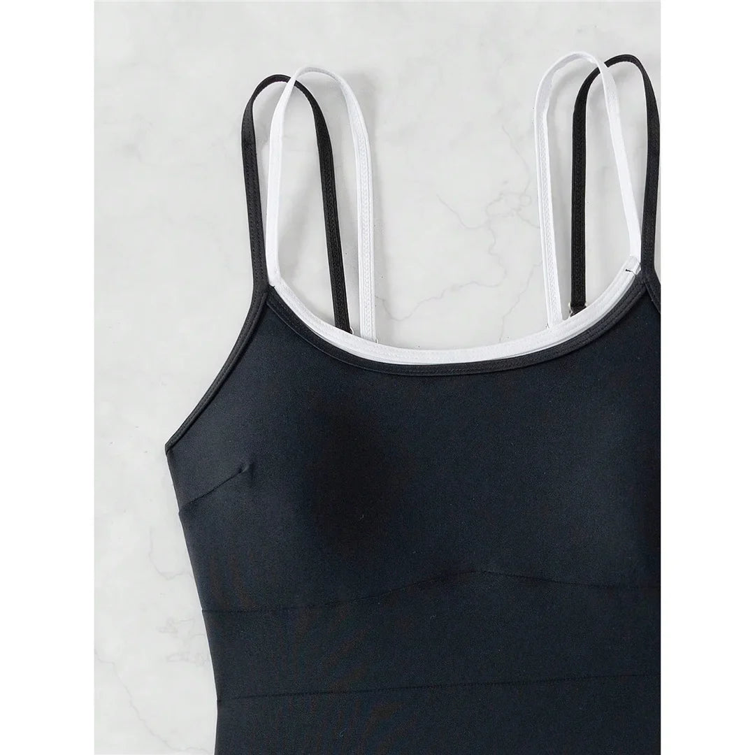 S - XL Splicing Backless High Leg Cut One Piece Swimsuit Women Swimwear Female Padded Monokini Bather Bathing Suit Swim V6789