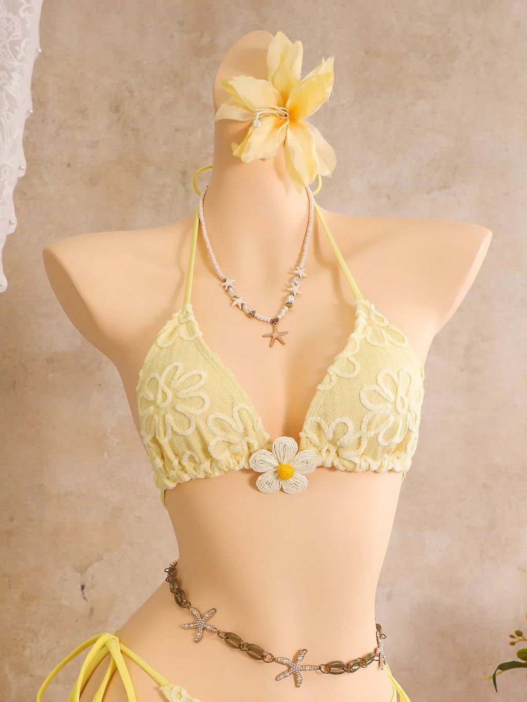 Vintage White Floral Embroidery Bikini Set 2026 Women 3D Flower Push Up Bra Pleate Skirt 3 Piece Swimsuit Bathing Suit Swimwear
