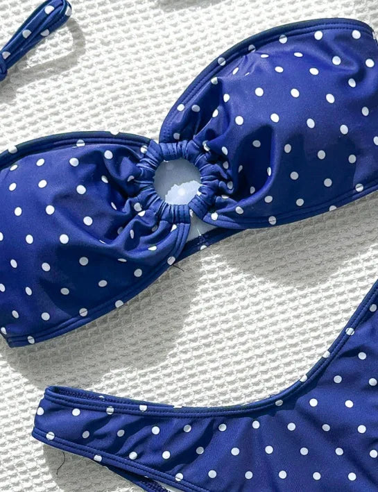 XS - L Polka Dot Bandeau Bikini Women Swimsuit Female Swimwear Two-pieces Bikini Set Brazilian High Cut Bathing Suit Swim Lady