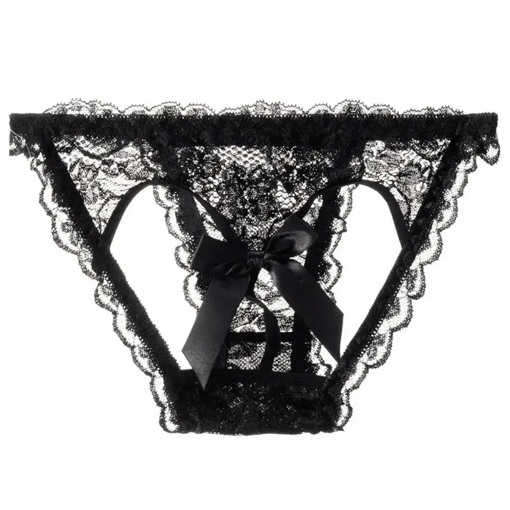 Sexy T-back Mesh Gauze Low Waist Hollow Hip G-String Briefs Women Accessory Erotic Pajamas Lace Lingerie Sex Thongs Babydoll