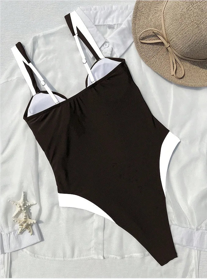 2026 Polka Dot U Neck One Piece Swimsuit Women Swimwear Female Monokini Bather High Leg Cut Bathing Suit Swim Beachwear Bodysuit