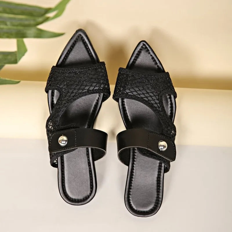 2026 Women Sandals Black  Thin  Summer  Woman  Peep Toe Fashion Dress Party Shoes