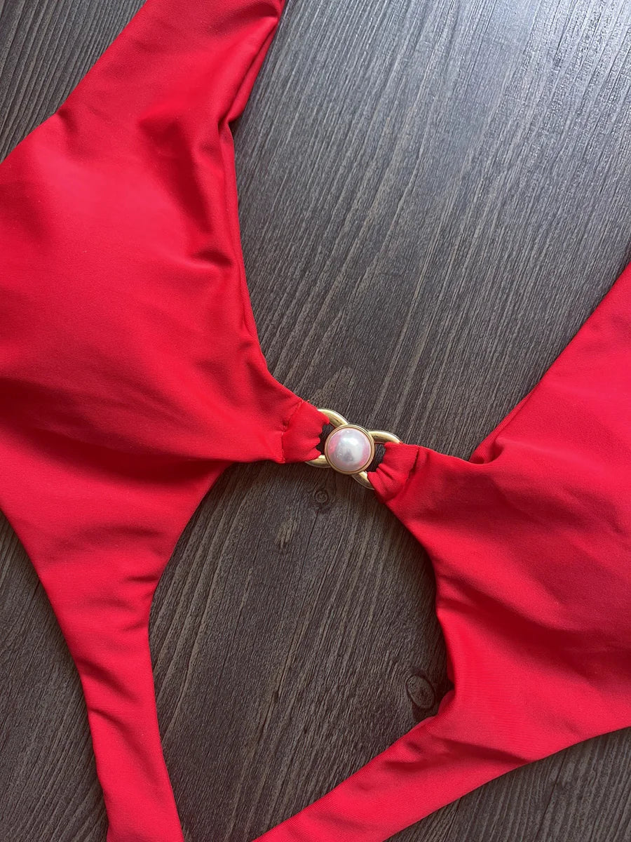 Sexy Halter Backless Female Swimwear One Piece Swimsuit Women 2025 Monokini Sexy High Leg Cut Bathing Suit Swim Lady Beach Wear